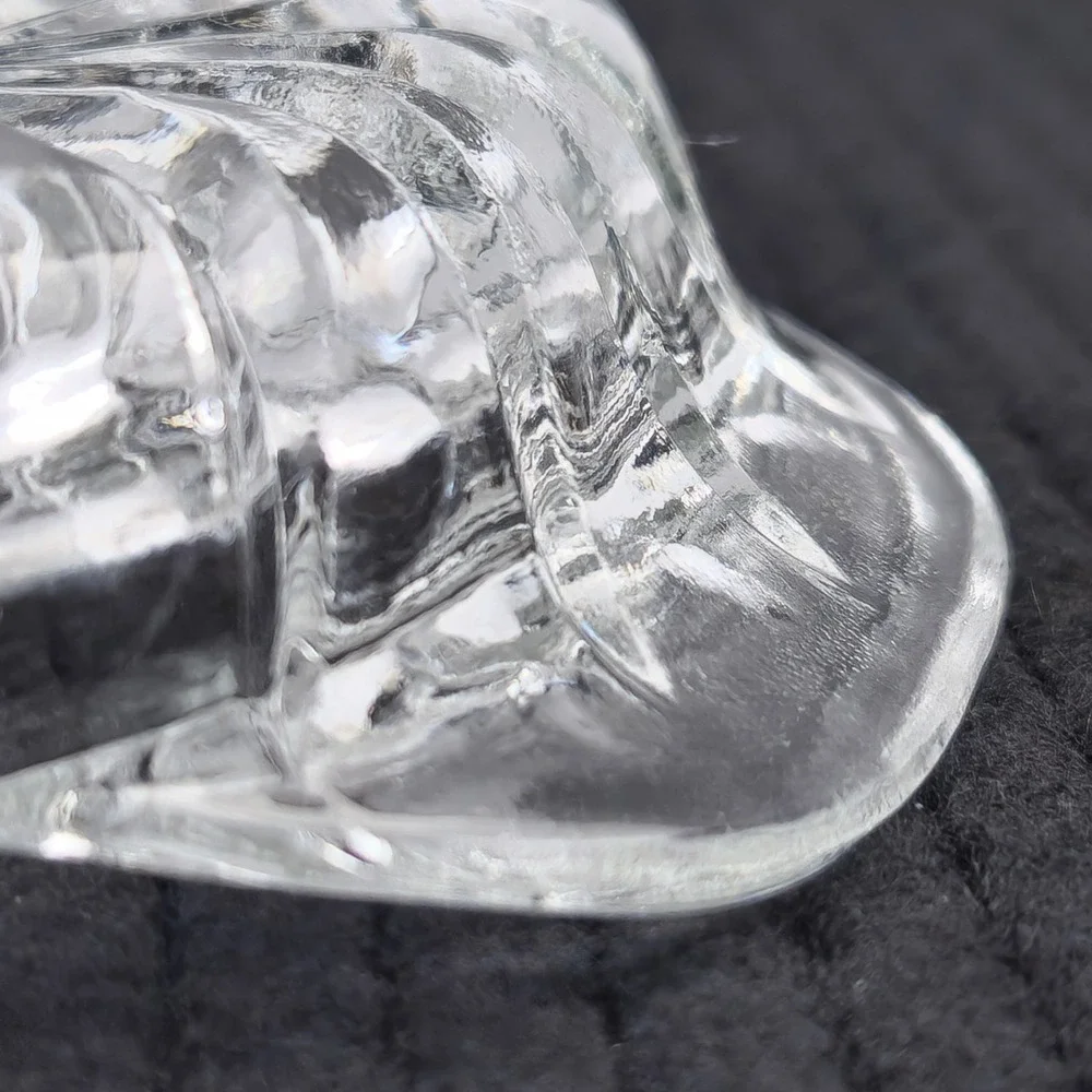 Anchor Hocking Butter Dish Heavy Clear Glass Starburst Pattern with Lid Vintage